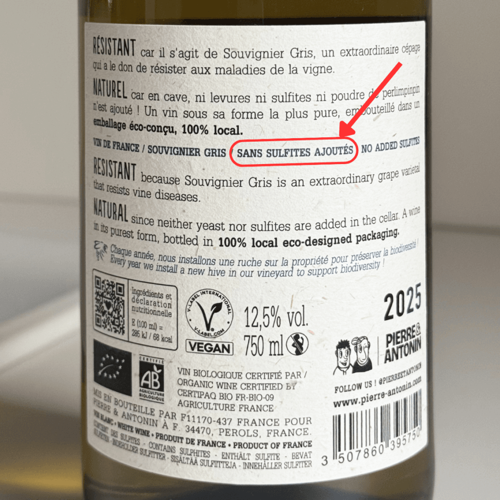 Bouteille Petit Sauvage blanc sans sulfites ajoutés du domaine Pierre et Antonin